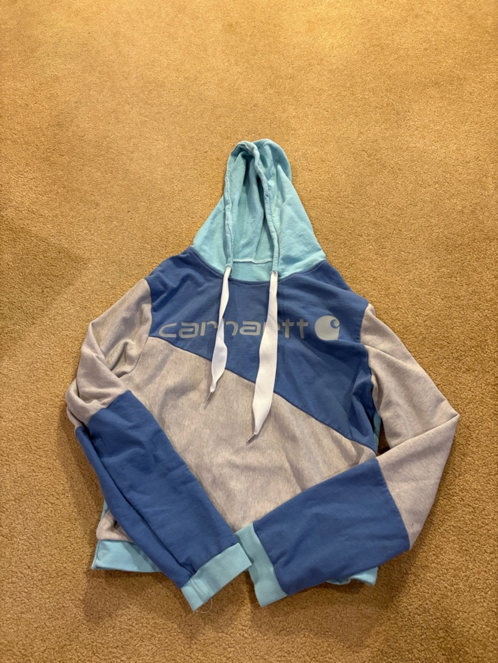 Carhartt Blue Colorblock Crop Hoodie